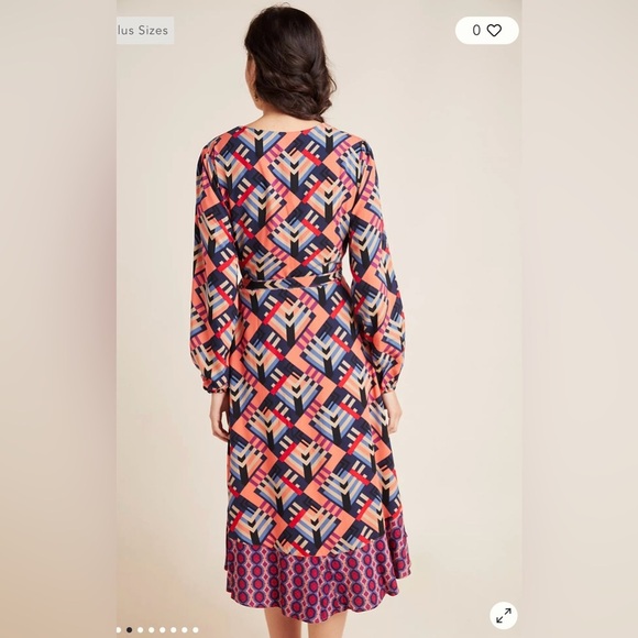 Anthropologie Geometric Multicolor Fall Dress - Picture 2 of 11